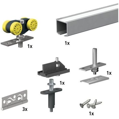Falttürbeschlag SLID'UP 140, Länge 120 cm, für 1 Tür (2 Paneele) bis 25 kg, für Falttüren, Schränke