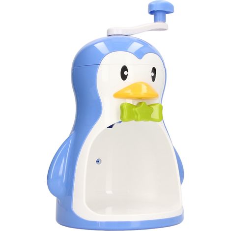 Machine à Glace Pilée Manuel en Forme de Pingouin Bleu - Accessoire de Cuisine Portable avec Récipient pour Maison (1/5)