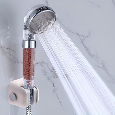 Support de Pommeau de Douche - Réglable - Étanche - Auto-Adhésif - Pour Douchette - Mural avec Crochet - Blanc - 1 Pièce