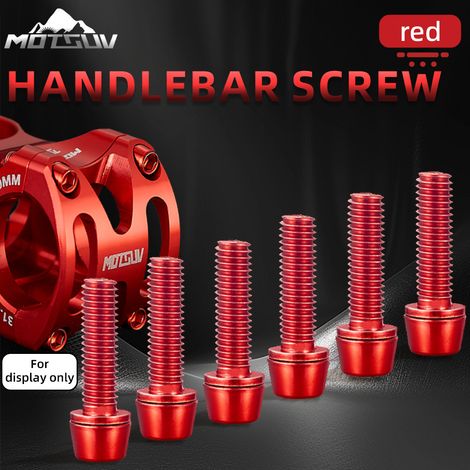 Vis à tige rouge vis de guidon de vélo en alliage d'aluminium irisé revêtu M5+18mm pièces de fixation universelles (1/5)