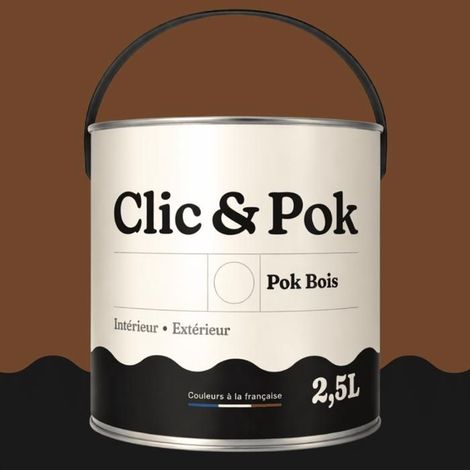 Peinture Bois Extérieur – POK BOIS - 2,5L - RAL 8007 - Brun fauve- Résistante aux intempéries - Ne s'écaille pas