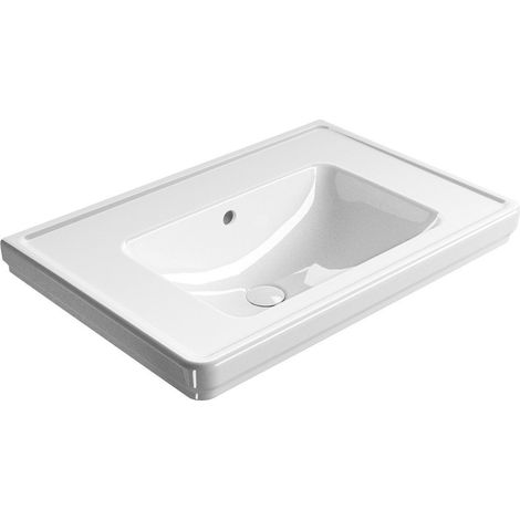 Lavabo en céramique CLASSIC 75x50cm, sans trou pour robinetterie, blanc ExtraGlaze (1/3)