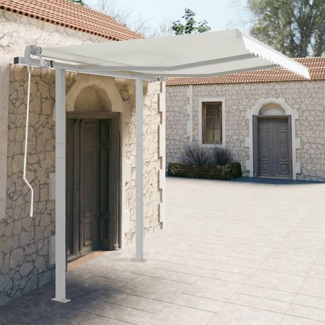 vidaXL Set Pali per Tenda da Sole Bianco 300x245 cm Ferro (1/5)