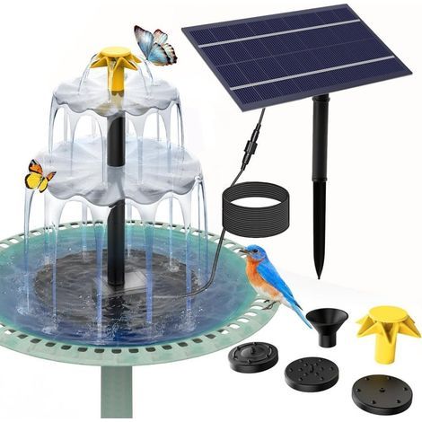 Fontaine bain d'oiseaux avec cascade à 3 niveaux et fonctionnalité DIY, 4 buses, différentes dimensions disponibles[DB] (1/4)