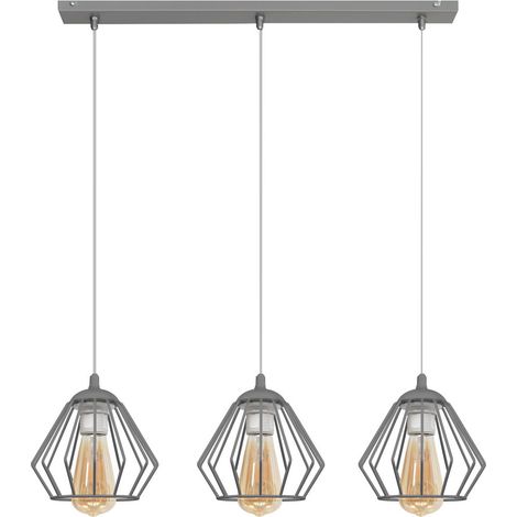 Helam AGAT Plafonnier Barre Droite Gris 65cm