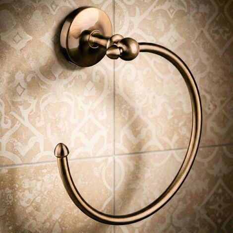 Anneau porte-serviette PaulGurkes en bronze rétro pour accessoires de salle de bain