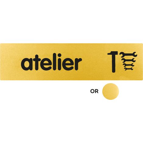 Plaque de porte Atelier - Classique or 170x45mm - 4491721