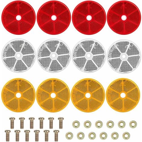 Pack de 12 Rétroviseurs Ronds 60 mm pour Vélo Remorque Moto Scooter Arrière Orange Rouge Blanc (1/4)