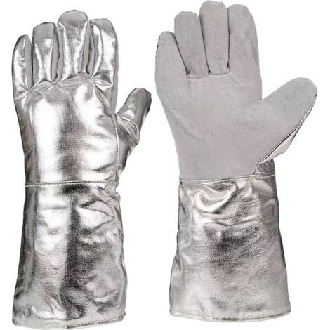 Grillhandschuhe, hitzebeständige Aluminium-Gewebehandschuhe, wasserdicht und abriebfest, perfekt zum Kochen und Grillen. (1/4)