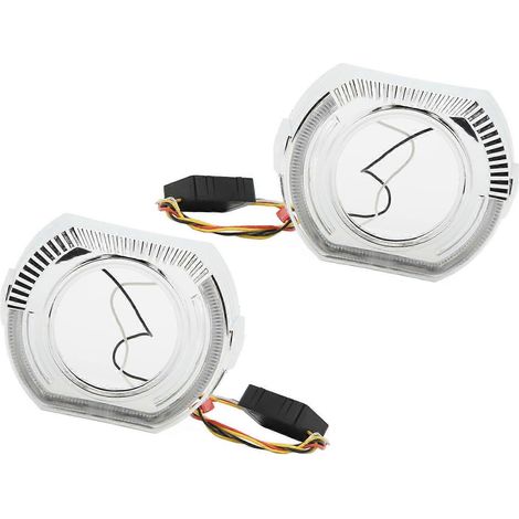 Enjoliveurs de feux de jour à LED Angel Eyes (anneaux gauche et droit) 12 V 5 W pour phares bi-xénon LED double lentille de 3 pouces