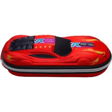 Boîte de papeterie pour enfants, forme de voiture (rouge),