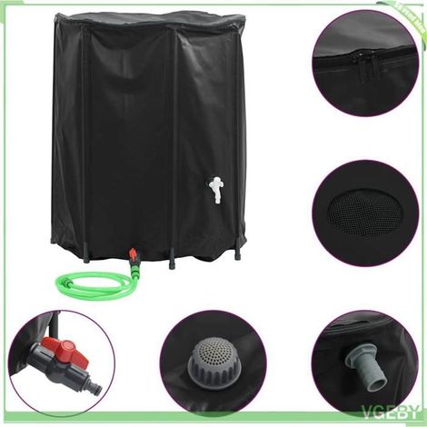 Réservoir d'eau pliable - FAFEICY - 156004 - 1250 L - PVC - Noir (1/5)