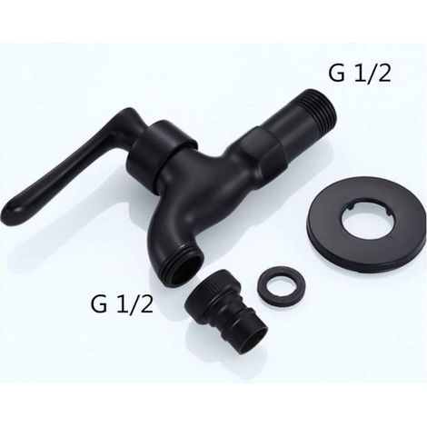 Robinet Exterieur - Monocommande - Pour Eau Froide - Sortie 1/2 Pouces - Entrée 1/2 Pouces - Avec Convertisseur 3/4 Pouces - 1 Pièce (1/5)