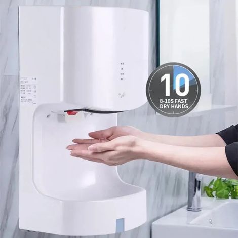 Seche Mains Automatique avec Capteur 1200W Jet d'Air Blanc (1/5)