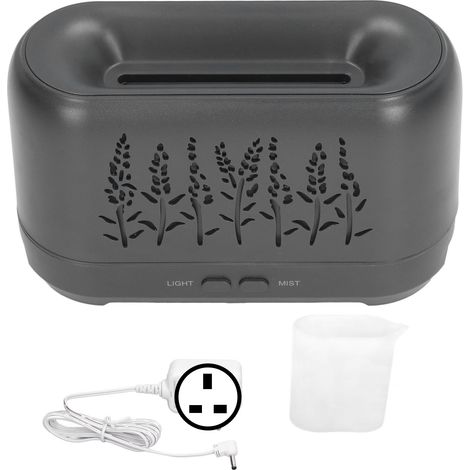 Diffuseur d'huiles essentielles silencieux 200ml USB rechargeable, grain de bois noir, humidificateur maison bureau 100-240V prise UK (1/5)