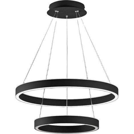 Suspension Criseide S/2P Noir - Led Intégrée 60W 3000Lm 3000K Dimmable Double Émission Aluminium Et Silicone - Gealuce (1/3)