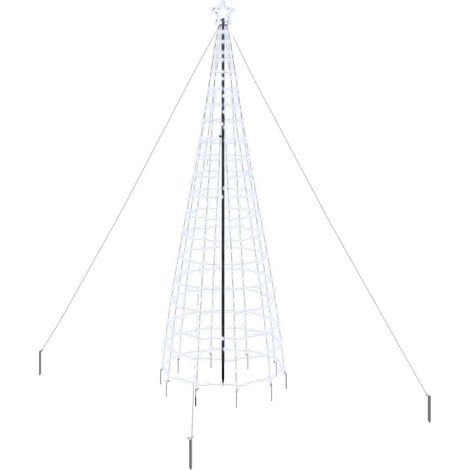 Arbre de Noël,Sapin de Noël LED avec piquets au sol Blanc froid 400 cm Fer CFW84277 (1/5)
