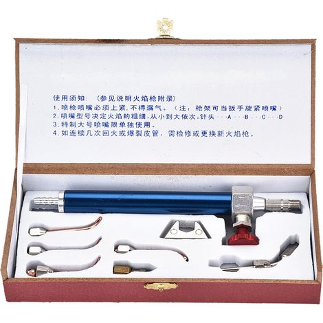 Torche à oxygène pour bijoux, pistolet de soudage et de brasage avec 5 embouts pour bouteilles d'oxygène (1/5)