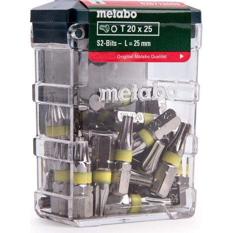 Metabo 626712000 25mm TX 20 Screwdriver Bits Pack Of 25