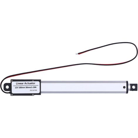 Actionneur Linéaire 12V 100mm avec Commutateur de Fin de Course - Silencieux, 30mm/s, 20N pour Automatisation et Robotique (1/5)