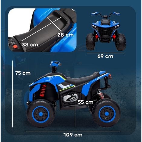 Quad elettrico per bambini 3-6 km/h con LED, musica e USB blu DESVIAE (1/3)