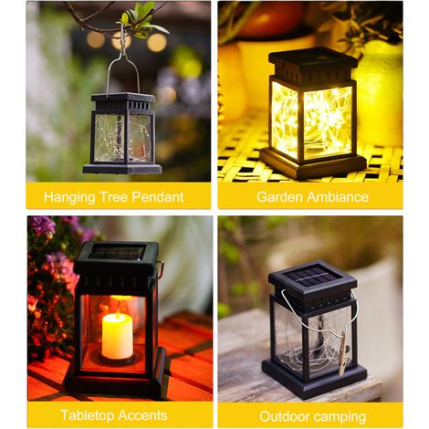 Ortviai Lampes solaires d'extérieur étanches avec crochet – 30 LED, lumière chaude, clignotement bougie, 6–10 h autonomie (1/4)