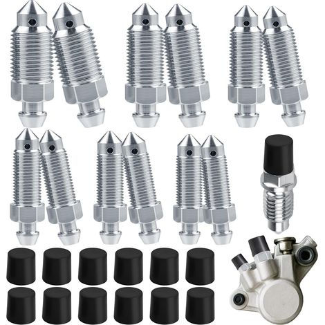 Pièces Purgeur de Frein Moto Vis de Types Avec Capuchon, Etrier de Frein Arriere Vis, Purge Frein Vis, pour Moto Voiture Velo, M6x1mm, M7x1mm, M8x1,25mm, M10x1mm, M12x1mm, M10x1,25mm (1/5)