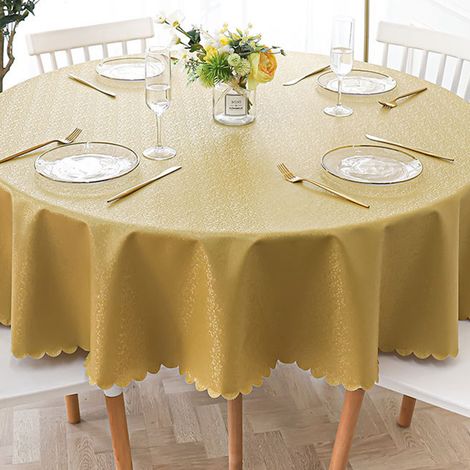 1 nappe ronde - PU Gypsophila - dorée - 140 cm de diamètre (1/5)