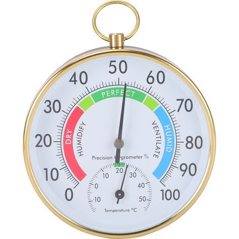 Wall-mounted indoor thermometer and hygrometer, measures temperature and humidity, for greenhouse, home, warehouse, office, 3.94 inches (1/5)