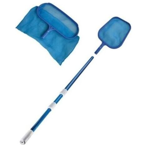Pack nettoyage pour piscine - Manche tlescopique - Epuisette de fond - Epuisette de surface (1/5)