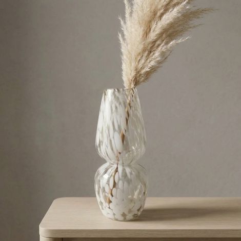 Maison White Mottle Glass Display Vase (1/2)