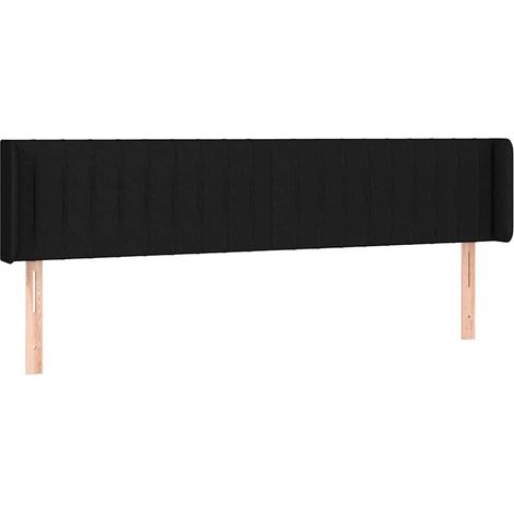 Maison Exclusive - Cabecero de tela negro 203x16x78/88 cm (1/5)