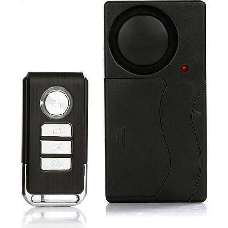Alarme de vélo Capteur de Mouvement de Vibration sans Fil avec télécommande Antivol Cambrioleur pour Vélo E-Bike Moto Scooter Panier Remorque Equipement Clôture 110db (1/4)
