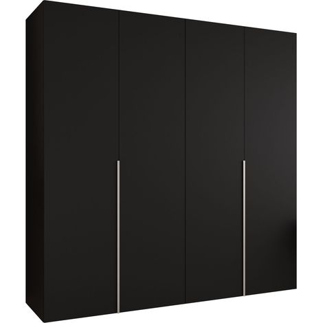 Armario Hartford 537, Negro, 202x200x52cm, Puertas de armario: Con bisagras, Número de estantes: 0