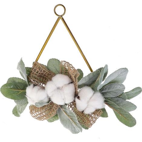 Couronne de 5 feuilles artificielles décoratives, guirlande élégante multicolore pour la maison, les mariages et les fêtes (31 x 27 x 4,5 cm). Style raffiné. (1/5)