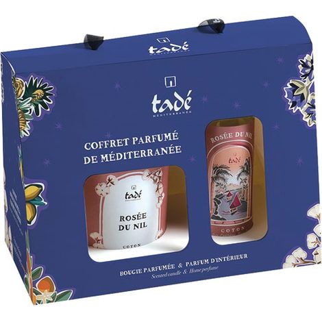 TADE - Coffret senteur rosée du Nil bougie et spray coton (1/2)