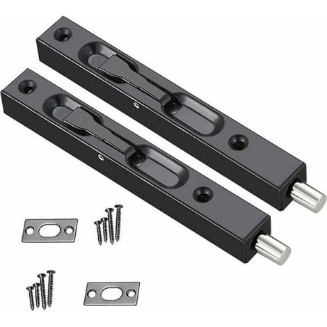Lot de 2 loquets cachs en acier inoxydable 304 verrou de boulon de scurit dimensions 152 cm couleur noire PZCC (1/5)