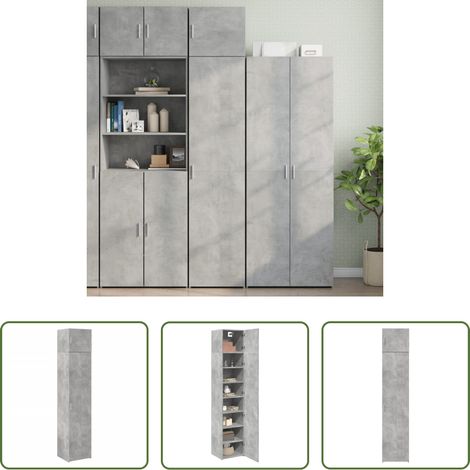 Rangement vertical - Armoire de rangement mince gris béton 45x42,5x225 cm (1/5)