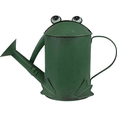 Arrosoir décoratif en forme de grenouille en métal vert pour plantes 37 x 15 x 25 cm - PANGIVO (1/4)