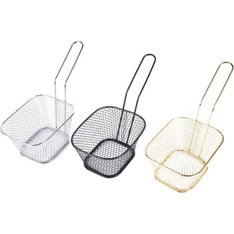 cestas para freír: cesta pequeña de acero inoxidable，cesta para alimentos fritos，cesta para freír patatas fritas (1/5)