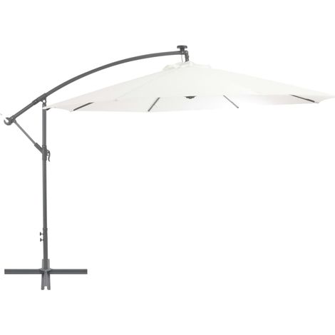 Parasol en porte-à-feux et poteau métallique 350cm Sable (1/5)