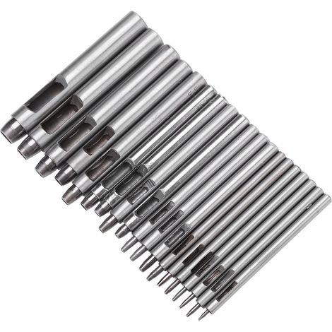 Ensemble d'outils de perforation droits et ronds, tout acier, accessoires de bricolage pour le travail du cuir, 0,5 à 10 mm