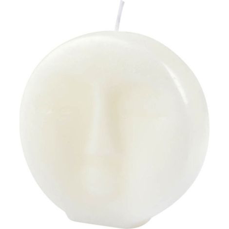Bougie Déco Visage "Arty" 9cm Blanc