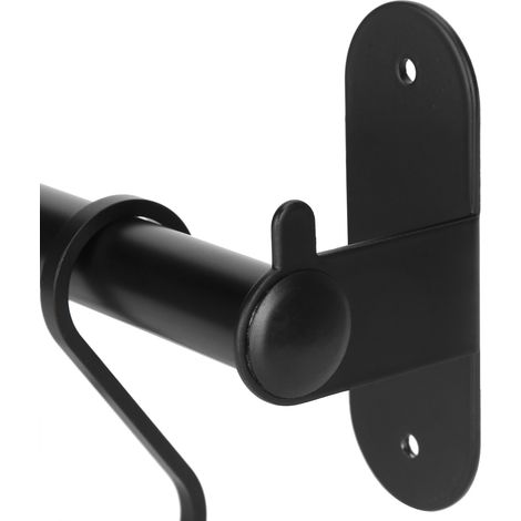 Wandmontierter Deckelhalter mit 6 Haken, schwarz, 40 cm – Küchenorganizer aus Aluminium mit Besteckablage und Montagesatz (1/5)