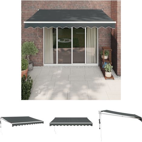 Markise mit Kurbel - vidaXL Elektrische Markise mit Kurbel Anthrazit 3,5x2,5 m - Schatten (1/5)