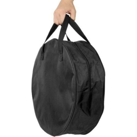 Sac de transport de stockage de câble de 16 pouces, Sac de rangement de tuyau d'eau rond noir à double fermeture éclair (1/5)