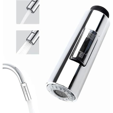 Douchette Robinet Cuisine, 2 Modes Embout Robinet Cuisine Remplacement Extractible Amovible, de Rechange Universel G1/2"