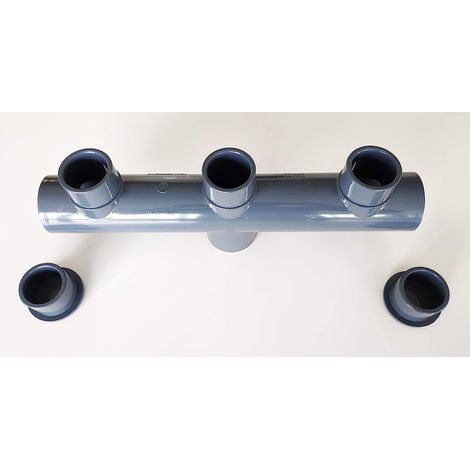 Collecteur PVC 50mm PN16 / 3 entrées / 1 sortie/Femelle Male Ø 5cm (1/4)