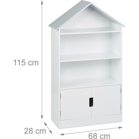 Scaffale a forma di casa design moderno cameretta bambini spazio di archiviazione autonomo 90 x 80 x 30 cm in legno bianco 130015565
