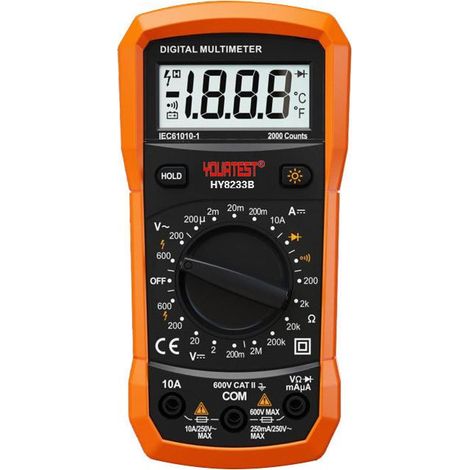 Automatisches Digitalmultimeter, AC/DC-Ampere-Ohm-Spannungsmesser, Multifunktionsmessgerät mit Widerstands-, Durchgangs-, Kapazitäts-, Frequenz- und Diodenprüfung, Datenhaltefunktion und NCV-Funktion (1/5)